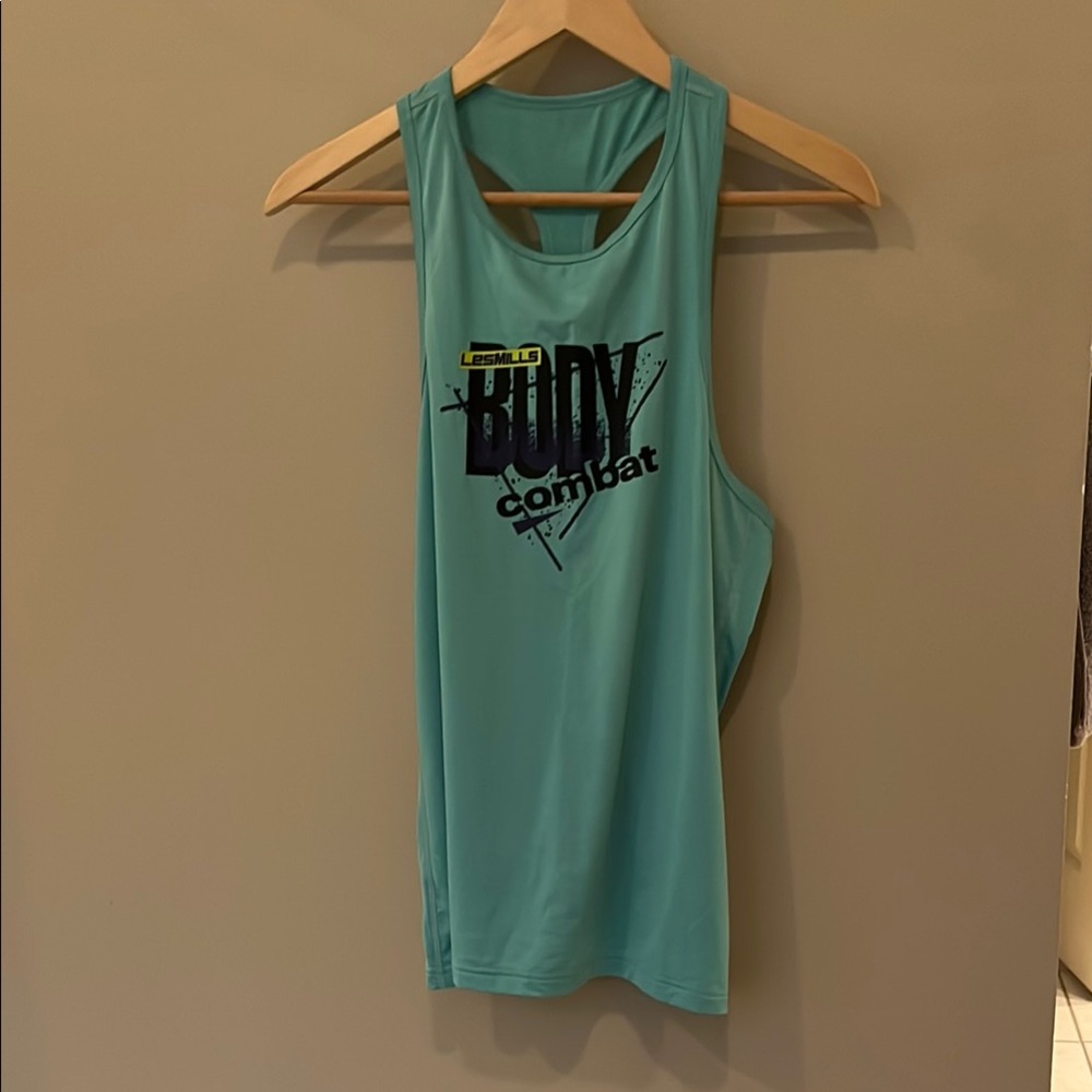 Blue Athletic Tank Top with Racerback Design